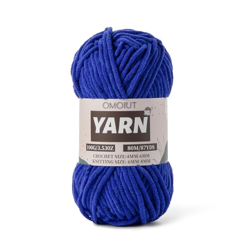 Flauschiges Chenille-Garn zum Häkeln, Babygarn zum Häkeln, weiche Decke, 100 g, Amigurumi-Garne, Samt, Kammgarne, Saphirblau, 5 Flauschiges Chenille-Garn zum Häkeln, Babygarn zum Häkeln, weiche Decke, 100 g, Amigurumi-Garne, Samt, Kammgarne, Saphirblau, 5 von OMoiut