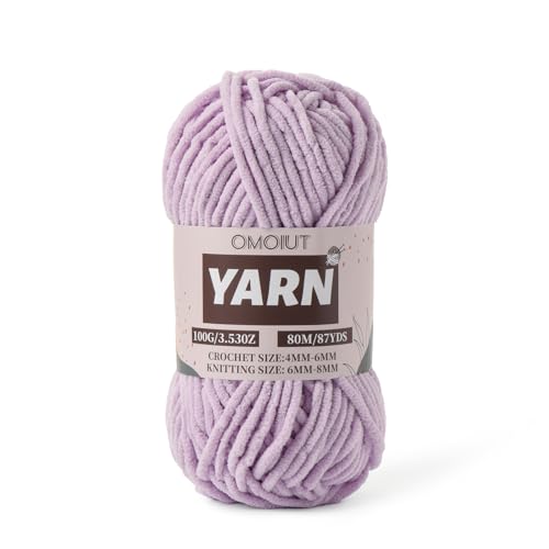 Flauschiges Chenille-Garn zum Häkeln, Babygarn zum Häkeln, weiche Decke, 100 g, Amigurumi-Garne, grobe Garne, super sperrig, 5 Samtgarne von OMoiut