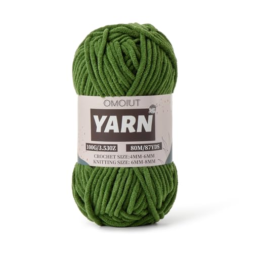 Flauschiges Chenille-Garn zum Häkeln – Babygarn zum Häkeln für weiche Decken – (100 g) Häkelgarn Amigurumi Chunky Garne – Samtkammgarne 5 von OMoiut
