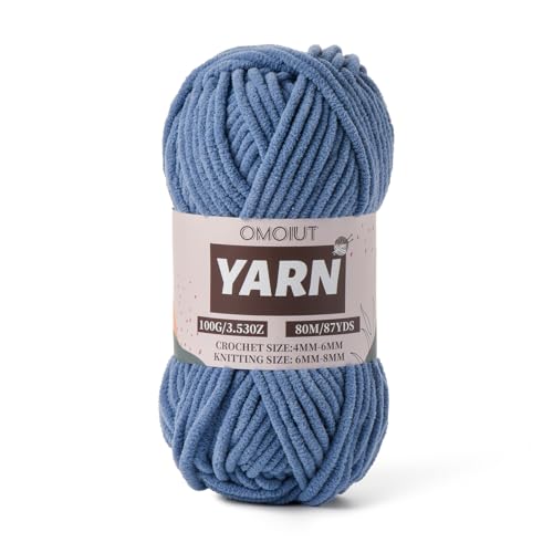 Flauschiges Chenille-Garn zum Häkeln – Babygarn zum Häkeln für weiche Decken – (100 g) Häkelgarne Amigurumi Chunky Garne – Samtkammgarne 5 von OMoiut