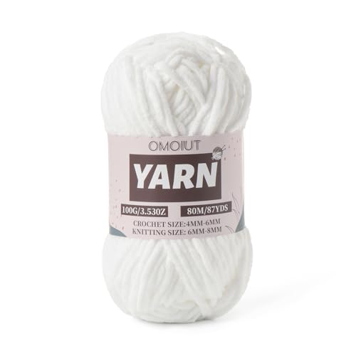 Flauschiges Chenille-Garn zum Häkeln – Babygarn zum Häkeln für weiche Decken – (100 g) Häkelgarne Amigurumi Chunky Garne – Super Bulky 5 Samtgarne von OMoiut