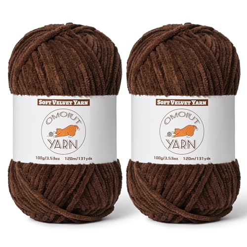 Flauschiges Samtgarn zum Häkeln, grobes Chenille-Babydeckengarn zum Häkeln, weiches, flauschiges Puzzle-Garn zum Stricken, je 100 g, sperrige, dicke Amigurumi-Häkelgarne, 2 Stück Flauschiges Samtgarn zum Häkeln, grobes Chenille-Babydeckengarn zum Häkeln, weiches, flauschiges Puzzle-Garn zum Stricken, je 100 g, sperrige, dicke Amigurumi-Häkelgarne, 2 Stück von OMoiut