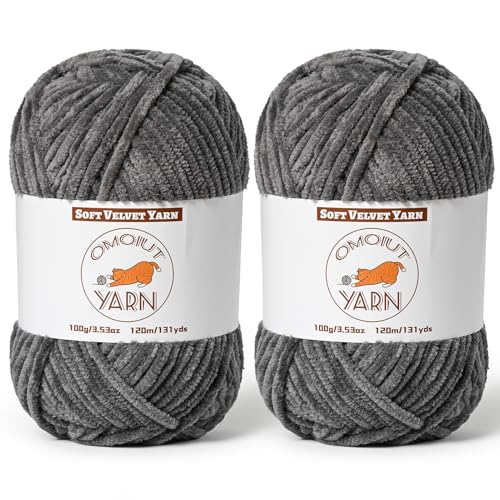 Flauschiges Samtgarn zum Häkeln, grobes Chenille-Babydeckengarn zum Häkeln, weiches, flauschiges Puzzle-Garn zum Stricken, je 100 g, sperrige, dicke Amigurumi-Häkelgarne, 2 Stück Flauschiges Samtgarn zum Häkeln, grobes Chenille-Babydeckengarn zum Häkeln, weiches, flauschiges Puzzle-Garn zum Stricken, je 100 g, sperrige, dicke Amigurumi-Häkelgarne, 2 Stück von OMoiut