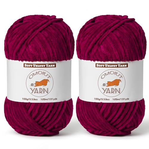 Flauschiges Samtgarn zum Häkeln, grobes Chenille-Babydeckengarn zum Häkeln, weiches, flauschiges Puzzle-Garn zum Stricken, je 100 g, sperrige, dicke Amigurumi-Häkelgarne, 2 Stück Flauschiges Samtgarn zum Häkeln, grobes Chenille-Babydeckengarn zum Häkeln, weiches, flauschiges Puzzle-Garn zum Stricken, je 100 g, sperrige, dicke Amigurumi-Häkelgarne, 2 Stück von OMoiut