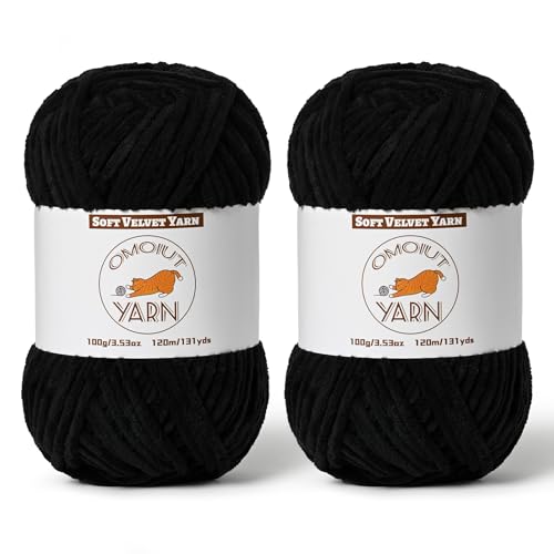 Flauschiges Samtgarn zum Häkeln, grobes Chenille-Babydeckengarn zum Häkeln, weiches, flauschiges Puzzle-Garn zum Stricken, je 100 g, sperrige, dicke Amigurumi-Häkelgarne, 2 Stück Flauschiges Samtgarn zum Häkeln, grobes Chenille-Babydeckengarn zum Häkeln, weiches, flauschiges Puzzle-Garn zum Stricken, je 100 g, sperrige, dicke Amigurumi-Häkelgarne, 2 Stück von OMoiut