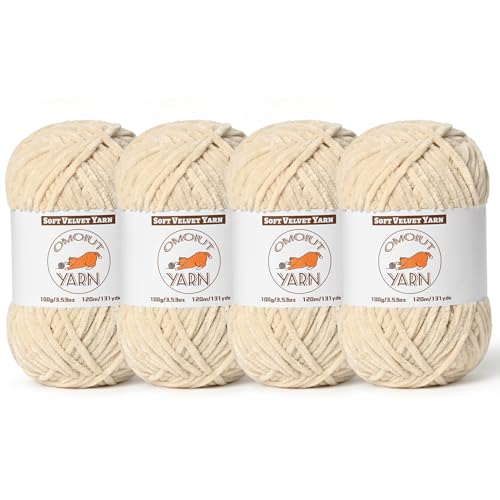 Flauschiges Samtgarn zum Häkeln, grobes Chenille-Babydeckengarn zum Häkeln, weiches, flauschiges Puzzle-Garn zum Stricken, je 100 g, sperrige, dicke Amigurumi-Häkelgarne, 4 Stück Flauschiges Samtgarn zum Häkeln, grobes Chenille-Babydeckengarn zum Häkeln, weiches, flauschiges Puzzle-Garn zum Stricken, je 100 g, sperrige, dicke Amigurumi-Häkelgarne, 4 Stück von OMoiut