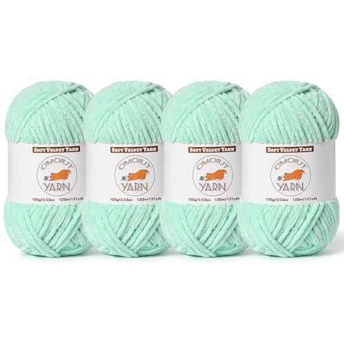 Flauschiges Samtgarn zum Häkeln, grobes Chenille-Babydeckengarn zum Häkeln, weiches, flauschiges Puzzle-Garn zum Stricken, je 100 g, sperrige, dicke Amigurumi-Häkelgarne, 4 Stück Flauschiges Samtgarn zum Häkeln, grobes Chenille-Babydeckengarn zum Häkeln, weiches, flauschiges Puzzle-Garn zum Stricken, je 100 g, sperrige, dicke Amigurumi-Häkelgarne, 4 Stück von OMoiut