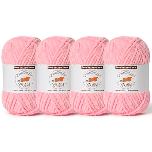 Flauschiges Samtgarn zum Häkeln, grobes Chenille-Babydeckengarn zum Häkeln, weiches, flauschiges Puzzle-Garn zum Stricken, je 100 g, sperrige, dicke Amigurumi-Häkelgarne, 4 Stück Flauschiges Samtgarn zum Häkeln, grobes Chenille-Babydeckengarn zum Häkeln, weiches, flauschiges Puzzle-Garn zum Stricken, je 100 g, sperrige, dicke Amigurumi-Häkelgarne, 4 Stück von OMoiut