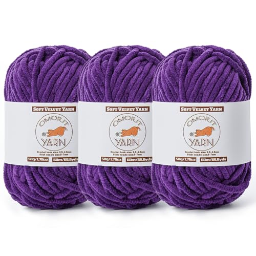 Flauschiges Samtgarn zum Häkeln, grobes Chenille-Babydeckengarn zum Häkeln, weiches, flauschiges Puzzle-Garn zum Stricken, je 50 g, sperrige, dicke Amigurumi-Häkelgarne, 3 Stück Flauschiges Samtgarn zum Häkeln, grobes Chenille-Babydeckengarn zum Häkeln, weiches, flauschiges Puzzle-Garn zum Stricken, je 50 g, sperrige, dicke Amigurumi-Häkelgarne, 3 Stück von OMoiut