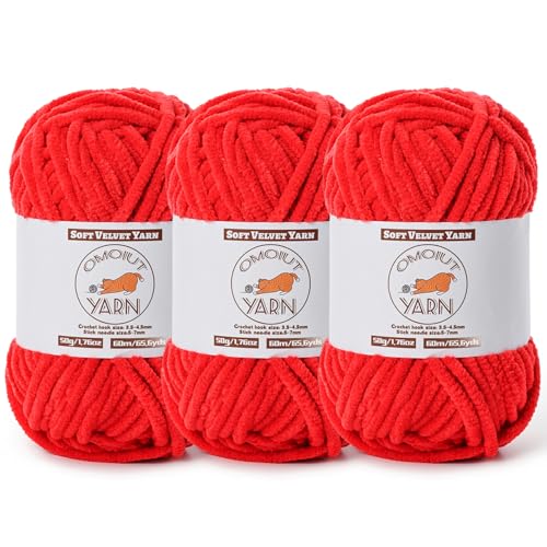 Flauschiges Samtgarn zum Häkeln, grobes Chenille-Babydeckengarn zum Häkeln, weiches, flauschiges Puzzle-Garn zum Stricken, je 50 g, sperrige, dicke Amigurumi-Häkelgarne von OMoiut