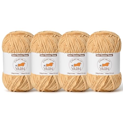 Flauschiges Samtgarn zum Häkeln, klobiges Chenille-Babydeckengarn zum Häkeln, weiches, flauschiges Puzzle-Garn zum Stricken, je 100 g, sperrige, dicke Amigurumi-Häkelgarne, 4 Stück Flauschiges Samtgarn zum Häkeln, klobiges Chenille-Babydeckengarn zum Häkeln, weiches, flauschiges Puzzle-Garn zum Stricken, je 100 g, sperrige, dicke Amigurumi-Häkelgarne, 4 Stück von OMoiut