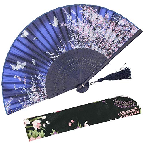 With a Fabric SleeveOMyTea „Sakura“ japanischer bzw. Chinesischer Handfächer mit Seide und Bambusrahmen und einer Stoffhülle zum Schutz des Fächer selbst, Textil, WZS-1 With a Fabric SleeveOMyTea „Sakura“ japanischer bzw. Chinesischer Handfächer mit Seide und Bambusrahmen und einer Stoffhülle zum Schutz des Fächer selbst, Textil, WZS-1 von OMyTea