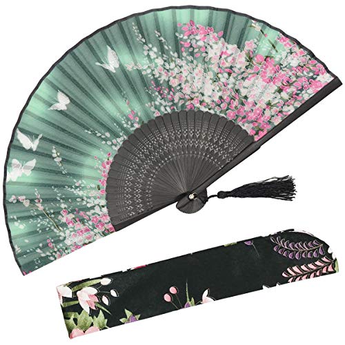 With a Fabric SleeveOMyTea „Sakura“ japanischer bzw. Chinesischer Handfächer mit Seide und Bambusrahmen und einer Stoffhülle zum Schutz des Fächer selbst, Textil, WZS-2 With a Fabric SleeveOMyTea „Sakura“ japanischer bzw. Chinesischer Handfächer mit Seide und Bambusrahmen und einer Stoffhülle zum Schutz des Fächer selbst, Textil, WZS-2 von OMyTea