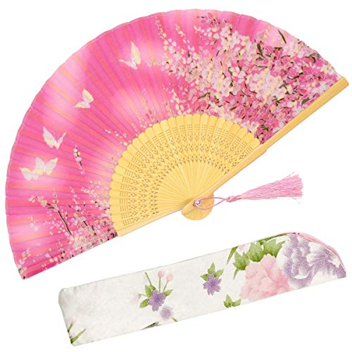 With a Fabric SleeveOMyTea „Sakura“ japanischer bzw. Chinesischer Handfächer mit Seide und Bambusrahmen und einer Stoffhülle zum Schutz des Fächer selbst, Textil, WZS-3 With a Fabric SleeveOMyTea „Sakura“ japanischer bzw. Chinesischer Handfächer mit Seide und Bambusrahmen und einer Stoffhülle zum Schutz des Fächer selbst, Textil, WZS-3 von OMyTea