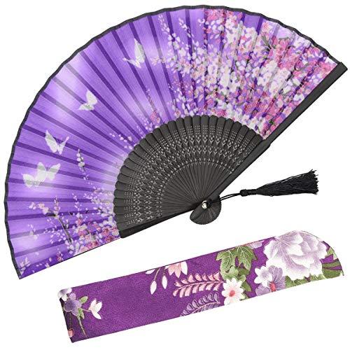 With a Fabric SleeveOMyTea „Sakura“ japanischer bzw. Chinesischer Handfächer mit Seide und Bambusrahmen und einer Stoffhülle zum Schutz des Fächer selbst, Textil, WZS-38 With a Fabric SleeveOMyTea „Sakura“ japanischer bzw. Chinesischer Handfächer mit Seide und Bambusrahmen und einer Stoffhülle zum Schutz des Fächer selbst, Textil, WZS-38 von OMyTea