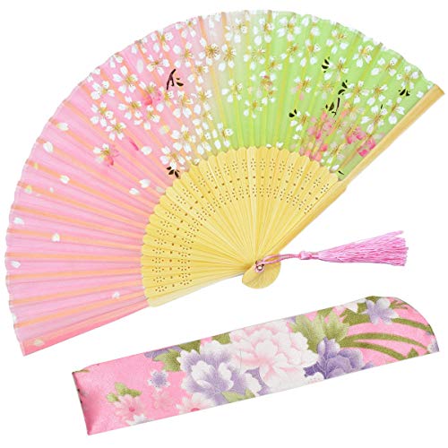 With a Fabric SleeveOMyTea „Sakura“ japanischer bzw. Chinesischer Handfächer mit Seide und Bambusrahmen und einer Stoffhülle zum Schutz des Fächer selbst, Textil, WZS-45 With a Fabric SleeveOMyTea „Sakura“ japanischer bzw. Chinesischer Handfächer mit Seide und Bambusrahmen und einer Stoffhülle zum Schutz des Fächer selbst, Textil, WZS-45 von OMyTea