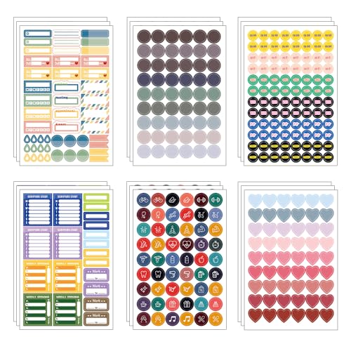 ONEBO 18 Blätter journal aufkleber,Dekorieren Sticker,Bullet Journal Sticker,Planer Sticker Set,für Kalender, Planner, Organizer, Agenda,Journal,Notizbuch ONEBO 18 Blätter journal aufkleber,Dekorieren Sticker,Bullet Journal Sticker,Planer Sticker Set,für Kalender, Planner, Organizer, Agenda,Journal,Notizbuch von ONEBO