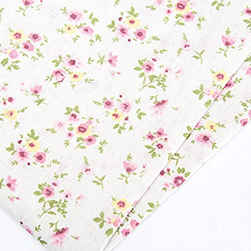 ONECHANCE Blumen Stoff Baumwolle Tiere Baumwollstoff Meterware 150cm Breit Baumwolle Leinenstoff für Crafts DIY Color Blumen Size 1 Meter von ONECHANCE