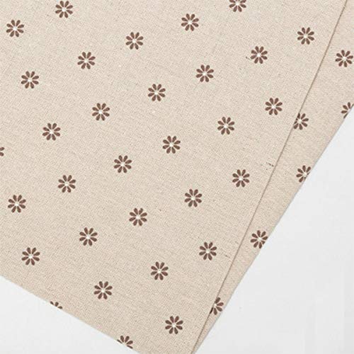 ONECHANCE Blumen Stoff Baumwolle Tiere Baumwollstoff Meterware 150cm Breit Baumwolle Leinenstoff für DIY-Projekte Color Braunes Gänseblümchen Size 1 Meter von ONECHANCE