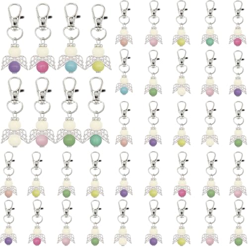 ONECK 40 Stück Schutzengel Anhänger, Kleine Glücksbringer Schutzengel Gastgeschenke, Engel Anhänger Schlüsselanhänger Schutzengel Set Gastgeschenke für Taufe Hochzeit und Abschiedsgeschenke von ONECK