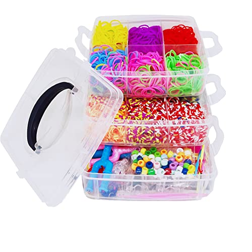 ONECK Gummibänder DIY Kit mit 4500 Gummibänder und Zubehör Gummiband Bänder Kit Loops Gummis Gummiarmbänder zum Basteln von ONECK