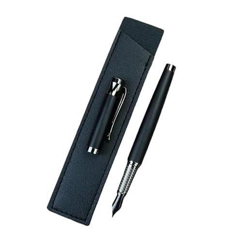 ONECMN Black Knight Füllfederhalter für Büro und Studium, 0,5 mm, F-Spitze, Metall-Kupfer (schwarzer Stift) von ONECMN