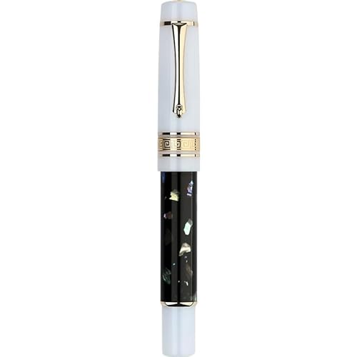 ONECMN Füllfederhalter #6 EF/F/M, Feder mit Konvertertinte, Schreiben, Geschenkstift für Büro, Schulbedarf (03, Silbergold, EF 0,4 mm) Schwarz von ONECMN