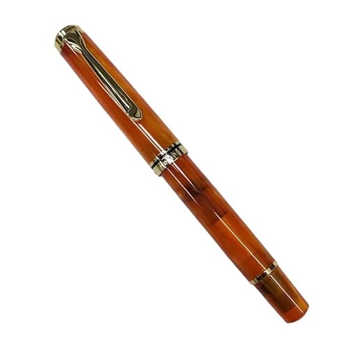ONECMN Füllfederhalter EF/F/M/B 0,5, 0,7, 1,0 mm Feder, schöne blau-grüne Farben, Tintenstift, Kolben, Schulbedarf (A, BOCK F (0,5 mm)) von ONECMN