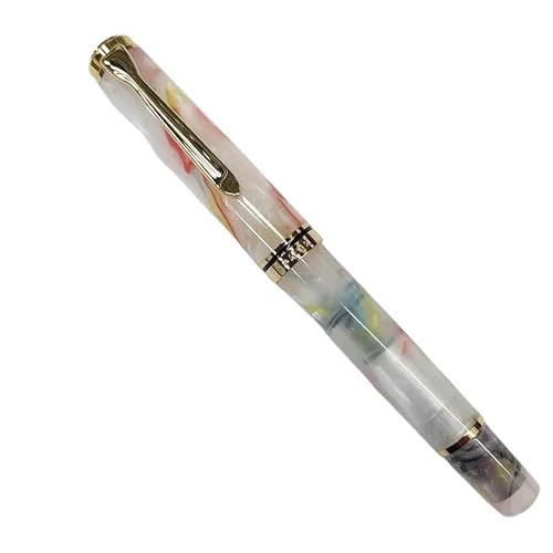 ONECMN Füllfederhalter EF/F/M/B 0,5, 0,7, 1,0 mm Feder, schöne blau-grüne Farben, Tintenstift, Kolben, Schulbedarf (E,Schmidt F (0,5 mm)) von ONECMN