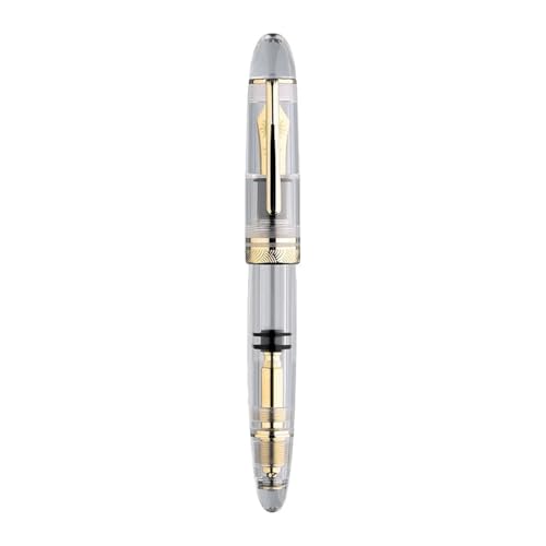 ONECMN Füllfederhalter mit Acryl-Kolben-Feder F/M, transparenter Füllfederhalter, Ebonit-Füllfederhalter, große Kapazität, Tinte, Schreiben, Luxus-Stift (F0,5 mm) von ONECMN