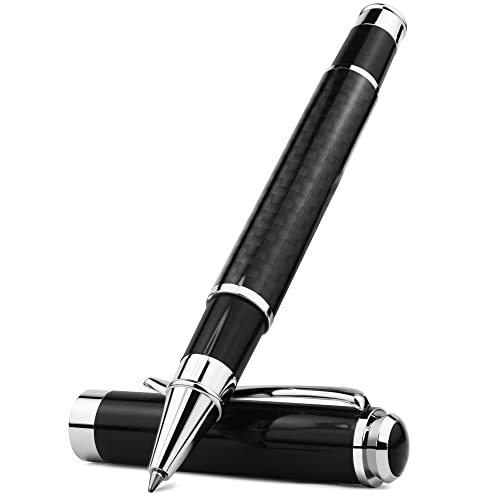 ONECMN Kohlefaser-Stift, Premium-Metall-Gelschreiber, Mikrospitze, 0,5 mm, schwarze Tinte, glattes Schreiben, Kugelschreiber (schwarz) von ONECMN