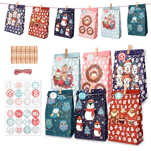 ONEHAUS Adventskalender 2024, Adventskalender zum befüllen groß, Geschenk Papiertueten Zum Selber Befüllen Basteln Pinguin Advents Tüten, Adventskalender 2024 Kinder selberfüllen ONEHAUS Adventskalender 2024, Adventskalender zum befüllen groß, Geschenk Papiertueten Zum Selber Befüllen Basteln Pinguin Advents Tüten, Adventskalender 2024 Kinder selberfüllen von ONEHAUS