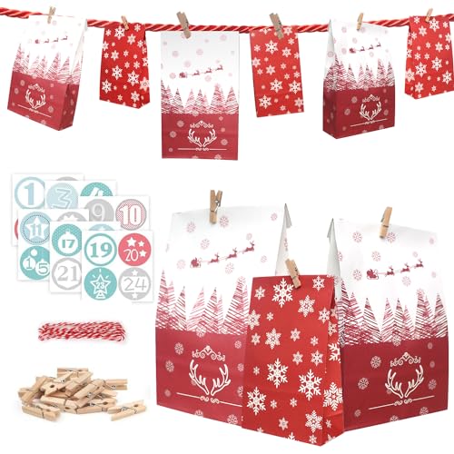 ONEHAUS Adventskalender 2024 zum befüllen groß, Geschenk Papiertueten Zum Selber Befüllen Basteln Pinguin Advents Tüten, selbstgemachter kleinigkeiten für adventskalender inhalt kinder selberfüllen ONEHAUS Adventskalender 2024 zum befüllen groß, Geschenk Papiertueten Zum Selber Befüllen Basteln Pinguin Advents Tüten, selbstgemachter kleinigkeiten für adventskalender inhalt kinder selberfüllen von ONEHAUS