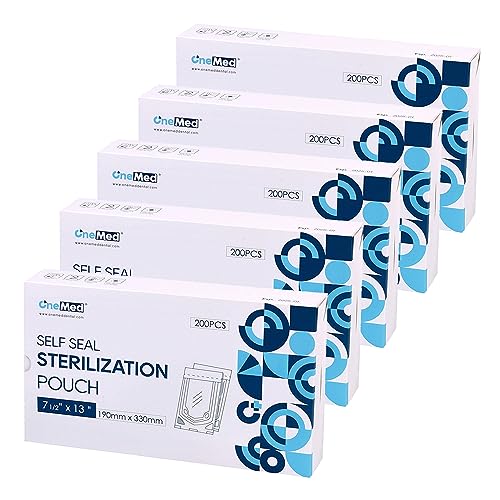 OneMed 1000 Sterilisationsbeutel, selbstdichtend, 19 x 33 cm, 200 Schachteln, 5 Boxen von ONEMED