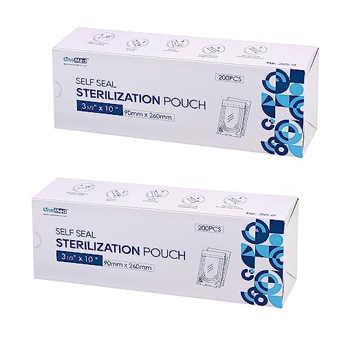 OneMed 400 selbstdichtende Sterilisationsbeutel, 8,9 x 25,4 cm, 200/Box, 2 Boxen von ONEMED