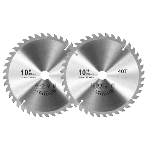 ONEVAN 2 Stück Kreissägeblatt 250 x 25,4 mm, 40 Zähne, Schnittbreite 3,0 mm, Sägeblatt für Kappsäge, Tauchsäge und Handkreissäge, Ideal für Holz, Weichholz, Hartholz ONEVAN 2 Stück Kreissägeblatt 250 x 25,4 mm, 40 Zähne, Schnittbreite 3,0 mm, Sägeblatt für Kappsäge, Tauchsäge und Handkreissäge, Ideal für Holz, Weichholz, Hartholz von ONEVAN