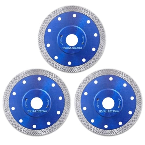 ONEVAN 3 Stück Diamantscheibe 125mm, Diamant Trennscheiben für Fliesen, Feinsteinzeug, Keramik, Granit, Marmor, 1,2 mm Dicke, Flex Scheiben Sägeblatt für Winkelschleifer ONEVAN 3 Stück Diamantscheibe 125mm, Diamant Trennscheiben für Fliesen, Feinsteinzeug, Keramik, Granit, Marmor, 1,2 mm Dicke, Flex Scheiben Sägeblatt für Winkelschleifer von ONEVAN