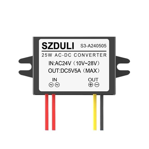 ONGCPQPEO 12V/24V AC zu 5V DC1A 3A 5A 8A 10A Abwärtswandler AC10-28V zu DC5V for Überwachungsgeräte(AC24V to DC 5V 5A S3) von ONGCPQPEO