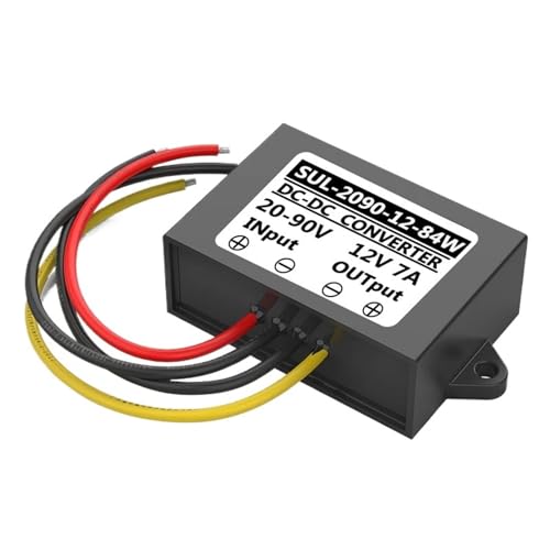 ONGCPQPEO 24V36V48V72V bis 12V wasserdichter Transformator 60V bis 12V Fahrzeug-Abwärtsmodul 48V bis 12V Spannungsstabilisator-Netzteil(OUTPUT7A) von ONGCPQPEO