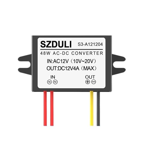 ONGCPQPEO AC12V zu DC12V AC zu DC Netzteilmodul 10-20V zu 12V Überwachungstransformator wasserdichter Konverter(AC12V to DC12V 4A) von ONGCPQPEO