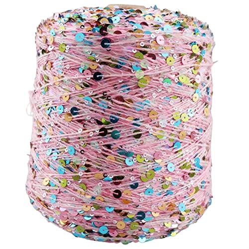 ONGHAHYIS Pailletten-Garn 500g Rainbow Segment gefärbtes Garn 3 + 6 mm Pailletten DIY. Gestrickter Baby-Pullover-Hut-Schalkissen-Baumwollkuchengarn (Color : 01) von ONGHAHYIS