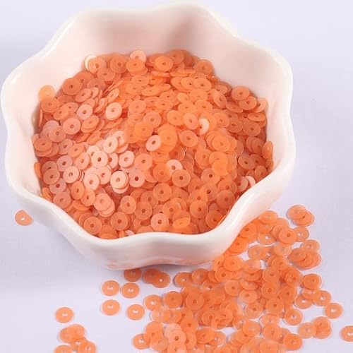 4000 Stück 2 mm 3 mm 4 mm ölbefleckte matte Pailletten flach rund lose Pailletten Konfetti Glitzerflocken Basteln Nähen Kleidung Dekoration-07 Orange, 3 mm 3000 Stück von ONGOLIA