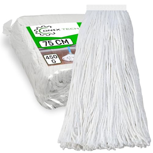 Fransen Mop Industrieller 75 cm 450 g aus Weißem Baumwollgarn 5 Lagen Carda Garn – Onix TECH Fransen Mop Industrieller 75 cm 450 g aus Weißem Baumwollgarn 5 Lagen Carda Garn – Onix TECH von ONIX TECH