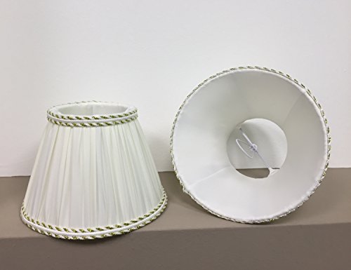ONLI 6 Lampenschirme aus Stoff Elfenbein Plissé mit goldener Bordüre, 6 Stück ONLI 6 Lampenschirme aus Stoff Elfenbein Plissé mit goldener Bordüre, 6 Stück von ONLI