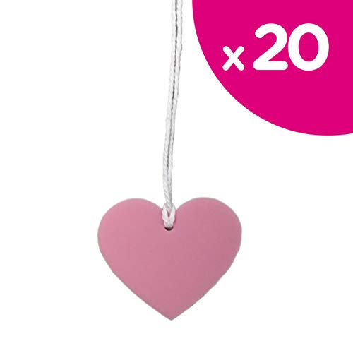 ONLI Packung 20 Herzen aus Kunststoff Farbe Rosa mit Draht Dekoration Gegenstände und Bonboniere, 5 cm von ONLI