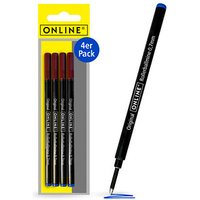 4 ONLINE® Rollerball-Minen Gelschreiberminen blau von ONLINE®