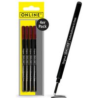 ONLINE® Rollerball-Minen Gelschreiberminen schwarz 0,7 mm 4 St. von ONLINE®