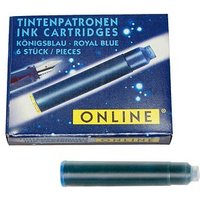 ONLINE® 17113/12 Tintenpatronen für Füller königsblau 6 St. von ONLINE®