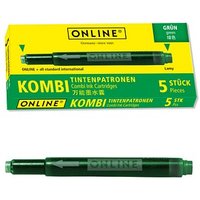 ONLINE® 17144/12 Tintenpatronen für Füller grün 5 St. von ONLINE®