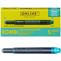 ONLINE® 17176/12 Tintenpatronen für Füller türkis-blau 5 St. von ONLINE®